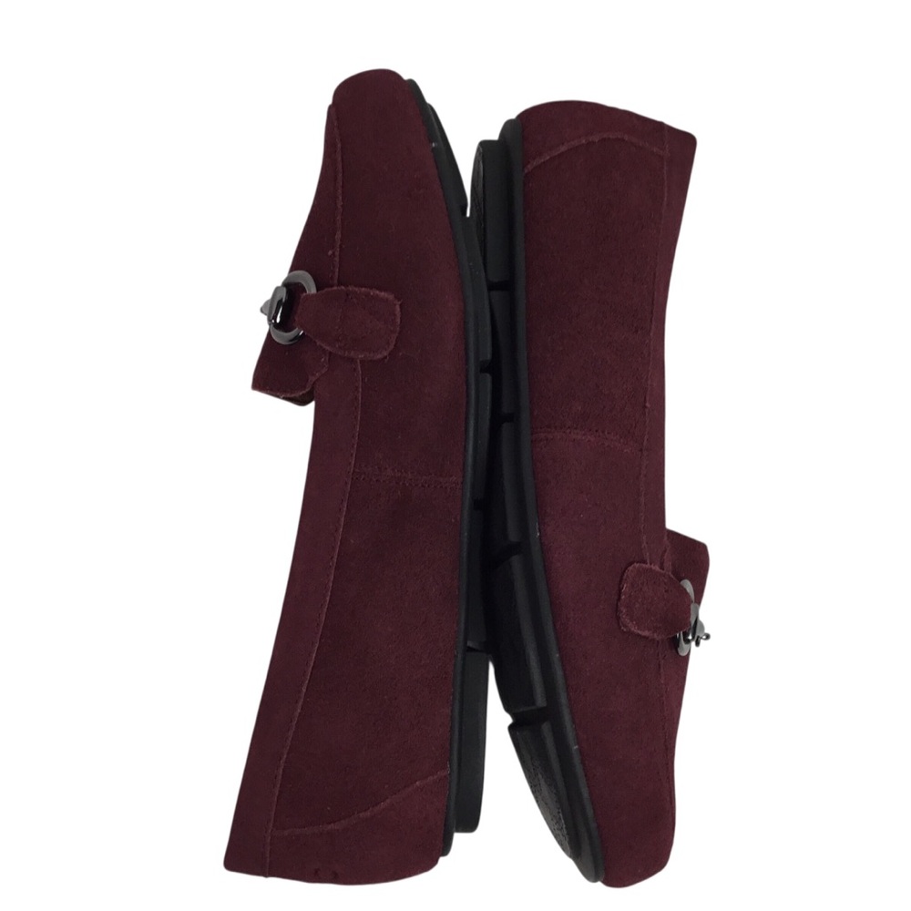 NWOT Vionic Bibiana Suede Slip On Horsebit Loafers Burgundy - Picture 3 of 13
